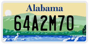 64A2M70  license plate in AL