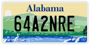 64A2NRE  license plate in AL