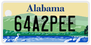 64A2PEE  license plate in AL