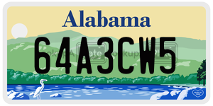 64A3CW5  license plate in AL