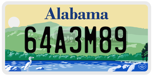 64A3M89  license plate in AL