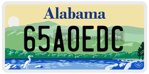65A0EDC  license plate in AL