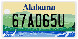 67A065U  license plate in AL