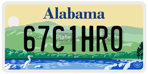 67C1HR0  license plate in AL
