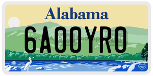 6A00YR0  license plate in AL
