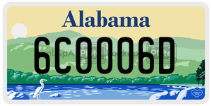 6C0006D  license plate in AL