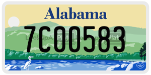 7C00583  license plate in AL