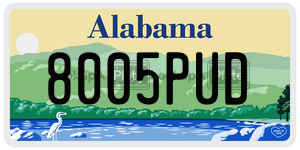 8005PUD  license plate in AL