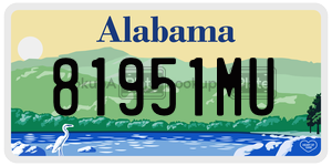 81951MU  license plate in AL