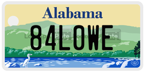 84L0WE  license plate in AL