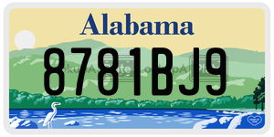 8781BJ9 license plate in Alabama