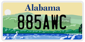 885AWC license plate in Alabama