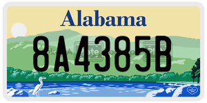 8A4385B  license plate in AL