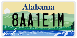 8AA1E1M license plate in Alabama