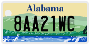 8AA21WC  license plate in AL