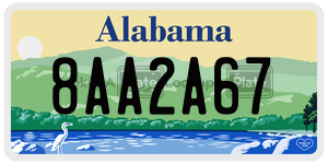 8AA2A67  license plate in AL