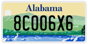 8C006X6  license plate in AL