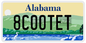 8C00TET  license plate in AL