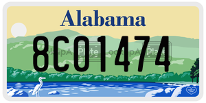 8C01474  license plate in AL