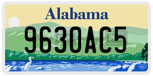 9630AC5  license plate in AL