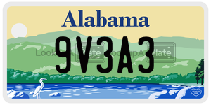 9V3A3  license plate in AL