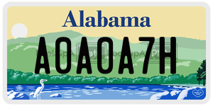 A0A0A7H license plate in Alabama