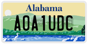 A0A1UDC  license plate in AL
