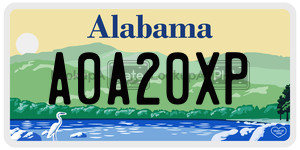 A0A20XP license plate in Alabama