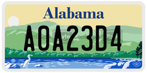 A0A23D4  license plate in AL