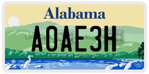 A0AE3H  license plate in AL