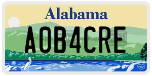 A0B4CRE  license plate in AL
