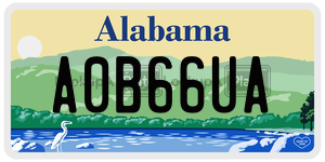 A0B66UA  license plate in AL