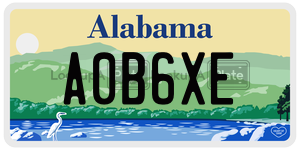 A0B6XE license plate in Alabama
