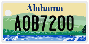A0B7200  license plate in AL