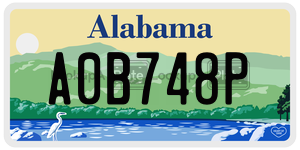 A0B748P  license plate in AL