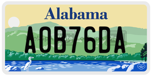 A0B76DA  license plate in AL