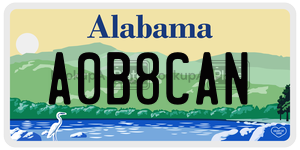 A0B8CAN  license plate in AL