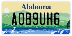 A0B9UH6  license plate in AL