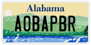 A0BAPBR  license plate in AL