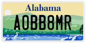 A0BB8MR  license plate in AL
