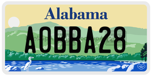 A0BBA28  license plate in AL