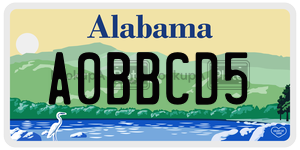 A0BBCD5  license plate in AL