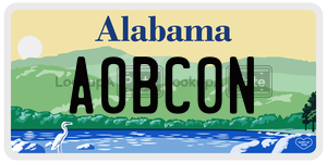 A0BC0N license plate in Alabama