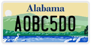 A0BC5D0  license plate in AL