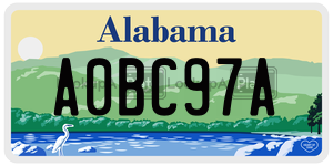 A0BC97A  license plate in AL