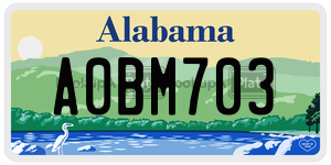 A0BM703  license plate in AL