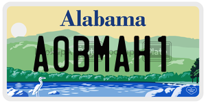 A0BMAH1  license plate in AL