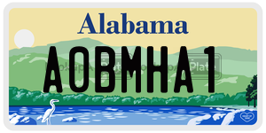 A0BMHA1  license plate in AL