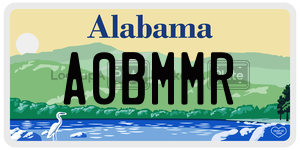 A0BMMR  license plate in AL