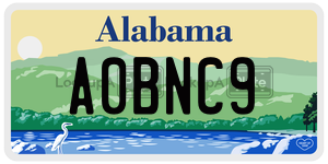 A0BNC9  license plate in AL
